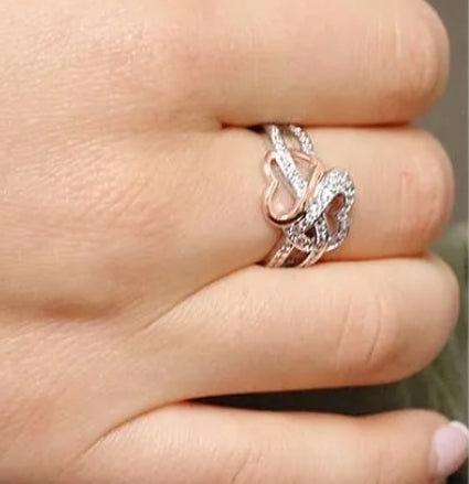 Promise Infinity Rose Gold Silver Plated Ring