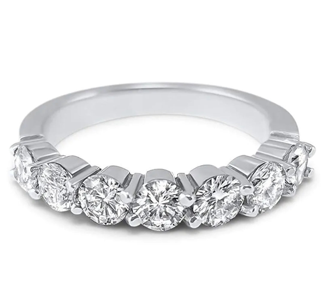 Round Eternity Silver Plated Ring