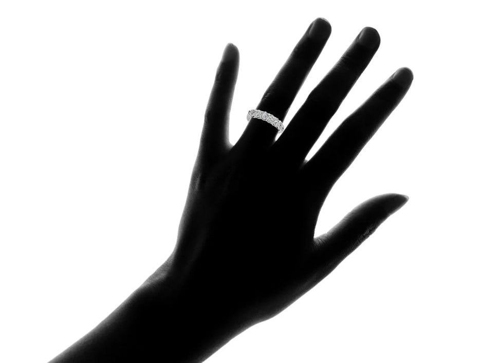 Round Eternity Silver Plated Ring