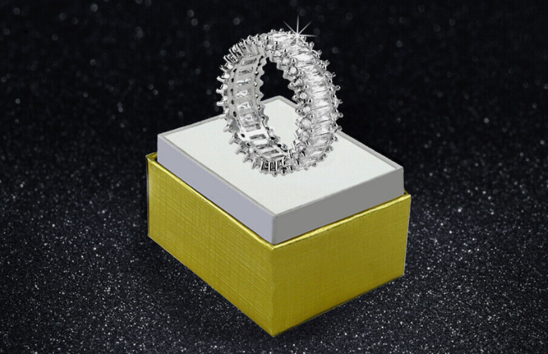 Princess Exquisite Cut Sterling Silver Ring