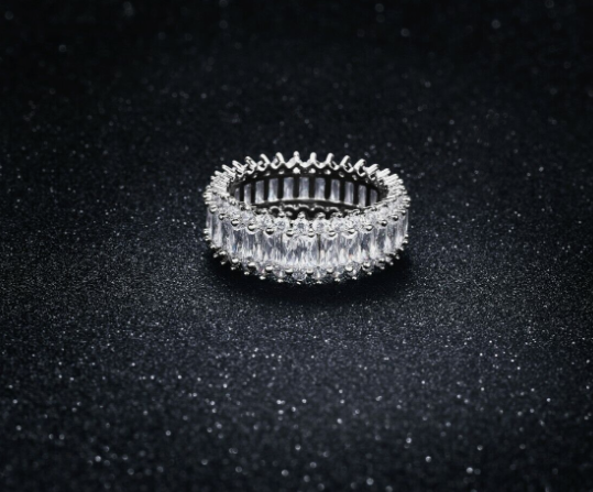 Princess Exquisite Cut Sterling Silver Ring