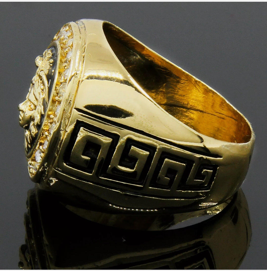 Gold Plated Medusa Head Men's Ring